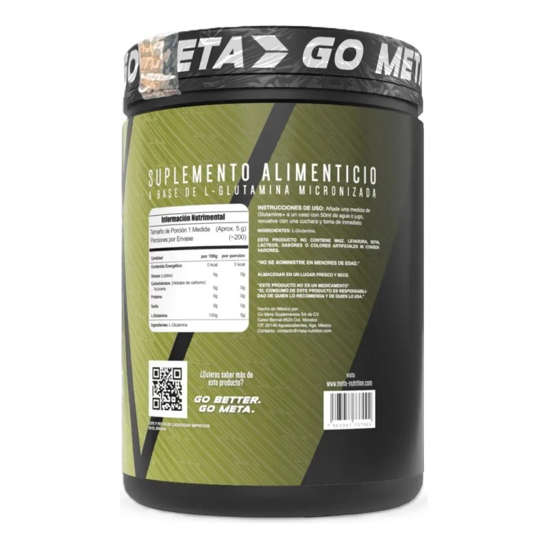 Suplemento Polvo Meta Nutrition Glutamina