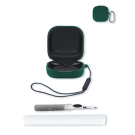 Case for SHOKZ New OpenFit 2 Open-Ear Headphones Earbuds,Soft Protective,BOVUGAC Silicone Case Cover with Keychain & Cleaning Kit & Lanyard for SHOKZ New OpenFit 2 Earbuds-Green