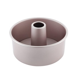 CHEFMADE - Molde para tartas de ángel, de 6 pulgadas con parte inferior suelta extraíble y antiadherente para horno y olla instantánea para hornear (oro champaña)