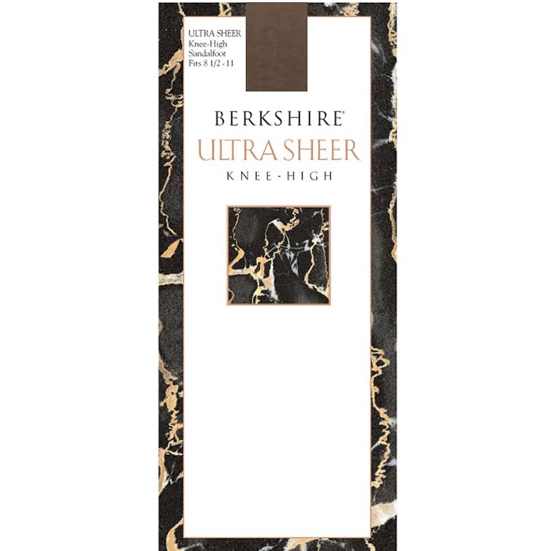 Berkshire Women's Ultra Sheer Knee High Sandalfoot Pantyhose, French Coffee,