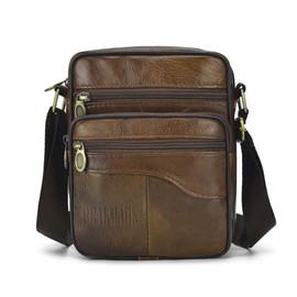Realmark Men's Shoulder Bags Genuine Leather Cross Body Bag Messenger Business Handbags Small Side Satchel Crossbody Bag