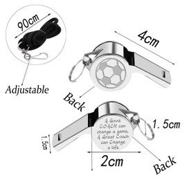 KEYCHIN Soccer Coach Whistle A Good Coach Can Change A Game A Great Coach Can Change A Life Whistle with Lanyard Thank You Gift for Coaches Referees Officials (Soccer -Silver)