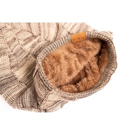 The Aesthetique Philosophie Acrylic & Faux Fur Lined Slouch Beanie (US, Alpha, One Size, Brown)