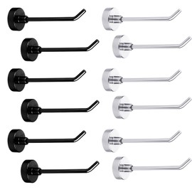 Tinoaly 12st Große Magnethaken Strapazierfähig, 7,1cm Lang Magnetische Aufhänger für Kreuzfahrtschiffe Wandhaken zum Aufhängen für Zuhause Küche Kühlschrank Garage Zubehör(Silber, Schwarz)