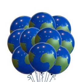 6 Count Planet Earth Balloons World Map Balloons 12 Inches, Globe Birthday Balloons Latex Party Earth Day Decorations Gift Teaching Supplies