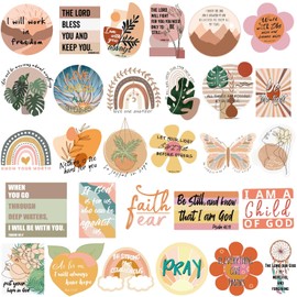 110pcs Bible Stickers, Inspirational Boho Christian Stickers, Bible Verse Stickers, Bible Journaling Supplies, Aesthetic Jesus Faith Christian Stickers for Water Bottles, Religious Christian Gifts for Kids Boys Girls