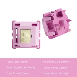 Akko V3 Creamy Purple Pro Keyboard Switch for Mechanical Gaming Keyboard, 5-Pin 30gf Tactile Switches Pre-Lubed Key switches(45pcs)