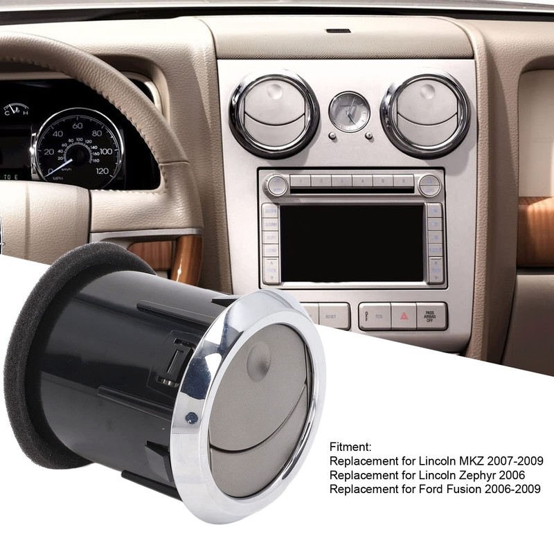 2Pcs Car Front Dashboard Round Air Vent, Dash Board Insert