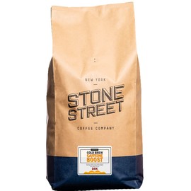 Stone Street Cold Brew Coffee, High Caffeine ‘Boost Blend', Whole Bean Coffee, Dark Roast, 5 LB