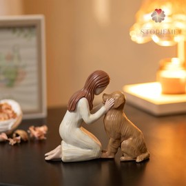 Storieme Golden Retriever Figurines Gifts for Women - Dog Mum Gifts - Pet Loss Memorial Bereavement Remembrance Presents - Dogs Ornament for Dog Lovers (4.3 x 5.2 Inches)