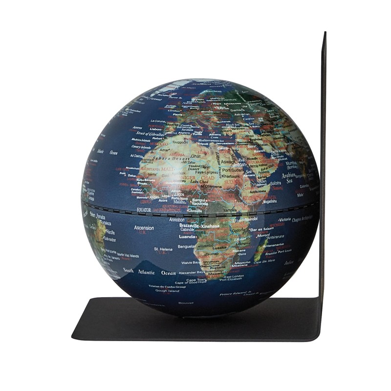 TROIKA Bookglobe Single Metal Bookend Diameter 13 cm Magnetic Balanced