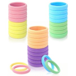 BPTRKOM Pack of 30 Women's Hair Bobbles - Colourful Cotton Hair Bobbles Without Metal Braid Elastics Hair Bands Girls Hair Bands Christmas Gifts for Girls Children (6 Colours)