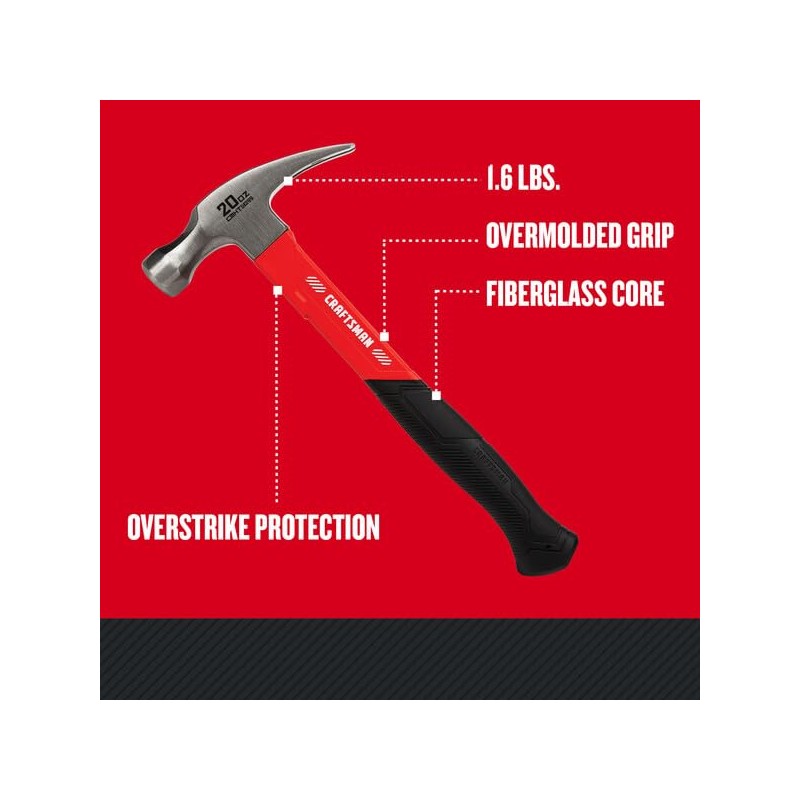 CRAFTSMAN Hammer, 20 oz Fiberglass General Purpose (CMHT51399)