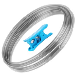 PTFE Tube for 1.75mm Filament with Cutter for Direct Drive Extruder,2.5mm IDx4mm OD Length 2M Bowden Tube Compatible with Bambu Lab A1/A1 mini/P1P/P1S/X1C and K1/K1 Max/Ender 3 V3 (Transparent Grey)