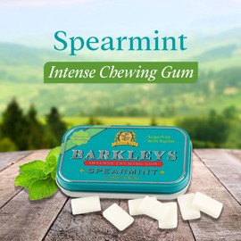 Barkleys Sugar Free Gum, Spearmint - Breath Refreshing and Long-lasting Flavor, Sugarless with Mint, Keto, Vegan-9 Pack (270g, 198 gums)