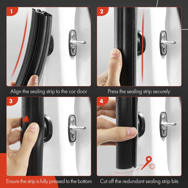 A-Premium Rear Passenger Car Door Weather Stripping Seal Strip Compatible