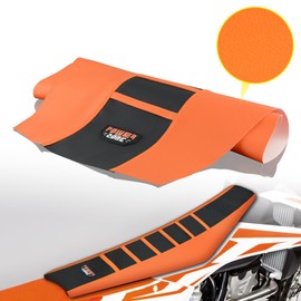 sawrain Dirt Bike Seat Cover - Universal Gripper No-Slip Dirtbike Seat Cover Orange-Black