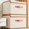 Vbvbip 4 PCS Oxford Fabric Storage Bins with Attached Lid