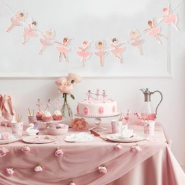 Ballet Girls Birthday Decorations - Ballerina Party Garland,Pink Ballet Banner,Girls Dance Party Hanging Garland Photo Props,Ballerina Wedding Party Decorations
