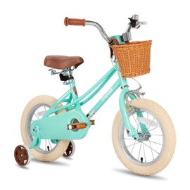 JOYSTAR 16 inch Kids Bike for Toddlers 4-7 Years (41"-53") Girls, Girls Bike with Training Wheels & Basket, Kids' Bicycle Green