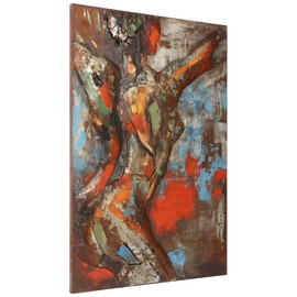 Empire Art Direct "Natural Beauty 2" Mixed Media Hand Painted Iron Wall Sculpture by Primo