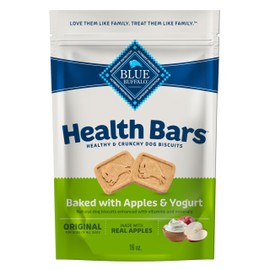 Blue Buffalo Health Bars Crunchy Dog Biscuits, Oven-Baked with Natural Ingredients, Apples & Yogurt, 16-oz Bag
