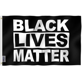 Anley Fly Breeze 3x5 Feet Black Lives Matter Flag - Vivid Color and Fade Proof - Canvas Header and Double Stitched - BLM Flags Polyester with Brass Grommets 3 X 5 Ft