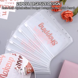 SKYDUE Budget Binder, Money Saving Binder with Zipper Envelopes, Cash Envelopes and Expense Budget Sheets for Budgeting