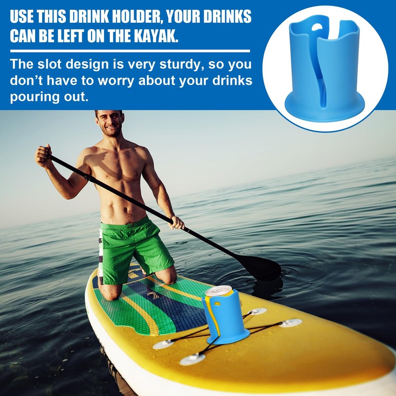 XIHIRCD 2pcs Paddle Board Cup Holder, Universal Kayak Drink Holder