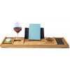 Her Keidas Bamboo Bathtub Caddy for Luxury Bath, Expandable Bath