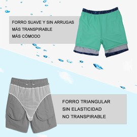 Pantalones cortos de baño 2 en 1 para hombre, pantalones cortos de running de secado rápido para hombre con bolsillos incorporados, pantalones cortos de playa para correr, nadar, salir y mucho más