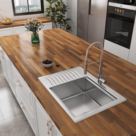 YENHOME 30"X200" Butcher Block Countertop Peel and Stick Waterproof Wood Contact Paper for Countertops Cabinets for Furniture Renter Friendly Brown Wood Wallpaper for Bathroom Wall Kitchen Backsplash