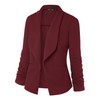 MINTLIMIT Women's Solid Patterned Formal Single Button Up Blazer Jacket，Burgundy,L