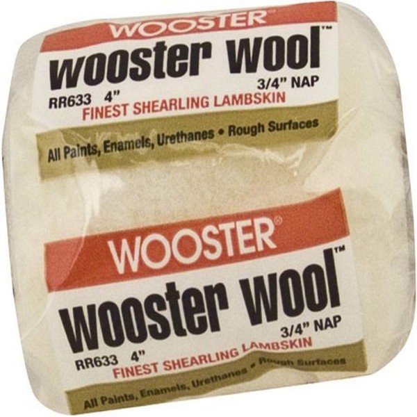 Wooster Brush RR633-4 Wooster Wool Roller Cover 3/4-Inch Nap, 4-Inch