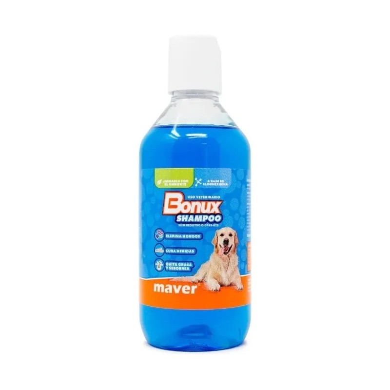 Maver Bonux Shampoo 250ml Perro Gato Caballo Antibacteriano Antifúngico