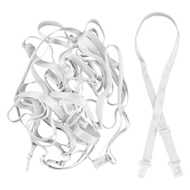 AUEAR, 10 Pack White Adjustable Bow Tie Strap with Clip Elastic Bands