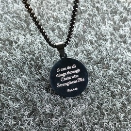 Jewelady sports athletes volleyball pendant Prayer Christ who Strengthens phil 4:13 I Can Do All Things Through Christ Who Strengthens Me volleyball Necklace Gift for Teen Girls Teen Boys.