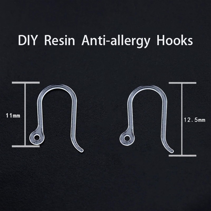 Comfortable 60pcs Plastic Earring Hooks, Non-Allergenic, Safety Ear Wire, Anti-Allergy,