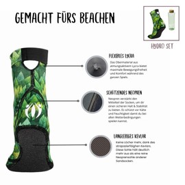 SportVerbindet Beach Volleyball & Sand Football Socks with Kevlar Soles, Durable and Comfortable, Hydro Set Green