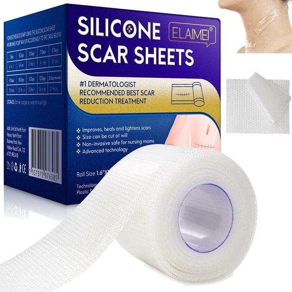 Scar Away Silicone Scar Sheets (1.6” x 120”), Clear Gel
