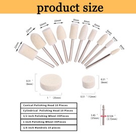 XUPYNAR 100PCS Polishing Buffing Wheel for Dremel Polishing Kit, Polishing Wheel for Dremel Tool Accessories, with 1/8" Shank for Buffing Wheels