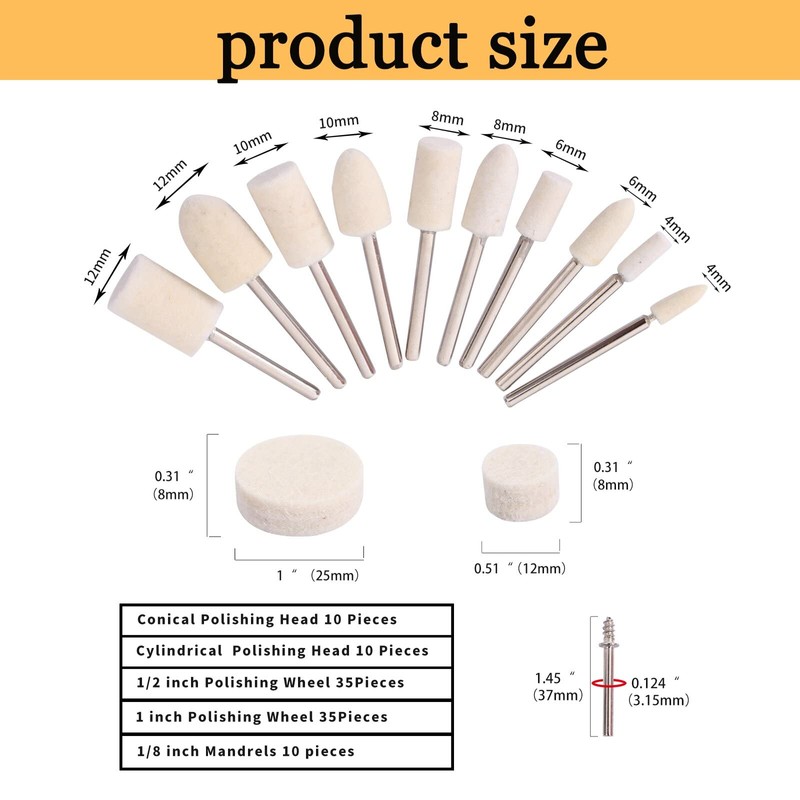 XUPYNAR 100PCS Polishing Buffing Wheel for Dremel Polishing Kit, Polishing