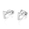 Sterling Silver Alphabet Letter R Stud Earrings
