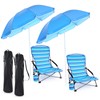 Huwena 2 Pack Beach Chairs with Umbrella for Adults, Low