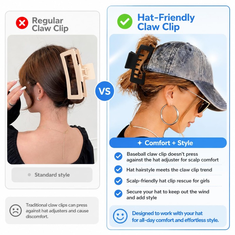 Hat Claw Clip–Stylish Claw Clips for Hat & Trucker Hat