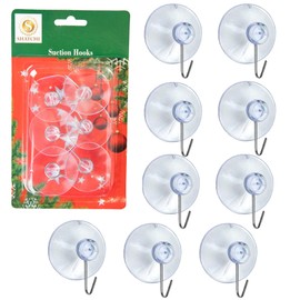 SHATCHI 24Pcs Heavy Duty Suction Hooks – 43mm, Multi-Purpose Reusable Suction Hooks for Kitchen, Bathroom, Office, Christmas Decorations, Signs, Mirrors, Walls