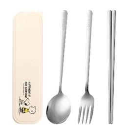 Snoopy Cutlery Set, 304 Stainless Steel, Chopsticks for Bento Box, Children's Tableware Set, Storage Case, Cute, Hygienic, For Camping, Gift