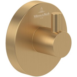 Villeroy & Boch Elements - Tender Towel Hook, Towel Rail for Wall Mounting, Wall Hooks Made of Zinc, Accessories Bathroom, Round Bathroom Hooks, 54 x 32 x 54 mm, Brushed Gold