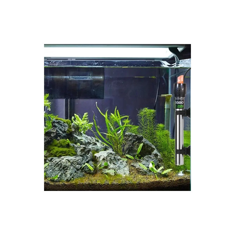 200w Termostato Acero Inox Y Termómetro Digital Para Acuario