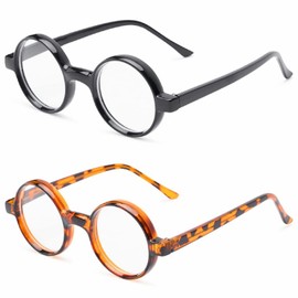 Incredible Bargains The Iris, Round Reading Glasses, Nerd Style Specs, Totally Round Readers, + 1.50 Black and Tortoise